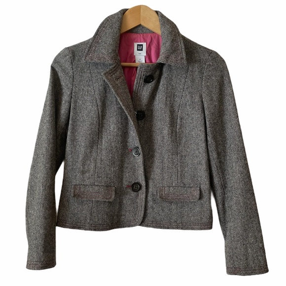 GAP black and white wool blend blazer, size 2 - Picture 2 of 13